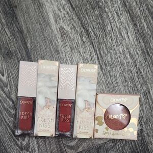 ColourPop Fresh Kiss Lip Lacquer Trio with Super Shock Blush